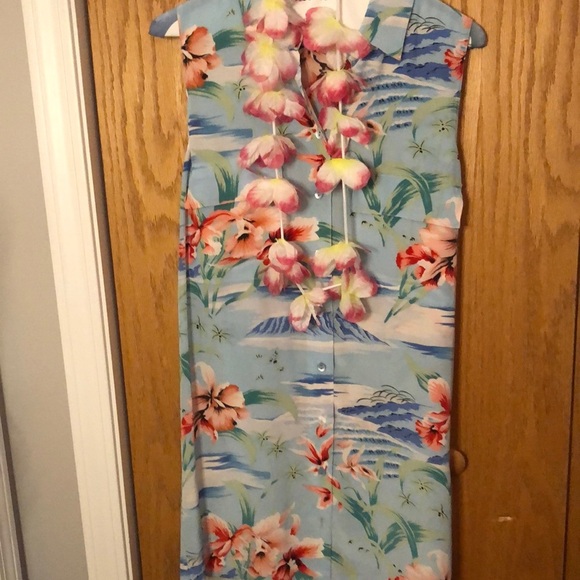 Equipment Hawaiian Silk Button Down Mini shirt dress size XS vintage - Picture 1 of 12